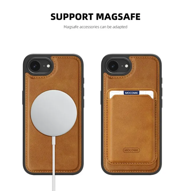 Coque iPhone 17e / 16e Compatible MagSafe Effet Cuir