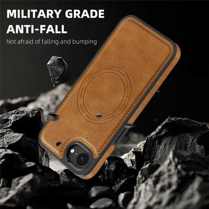 Coque iPhone 17e / 16e Compatible MagSafe Effet Cuir
