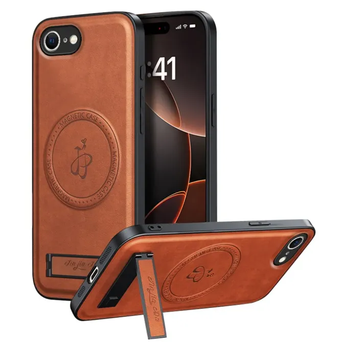 Coque iPhone 17e / 16e Effet Cuir avec Support | Laneberg