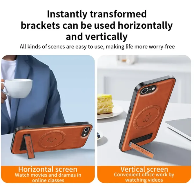 Coque iPhone 17e / 16e Effet Cuir avec Support | Laneberg
