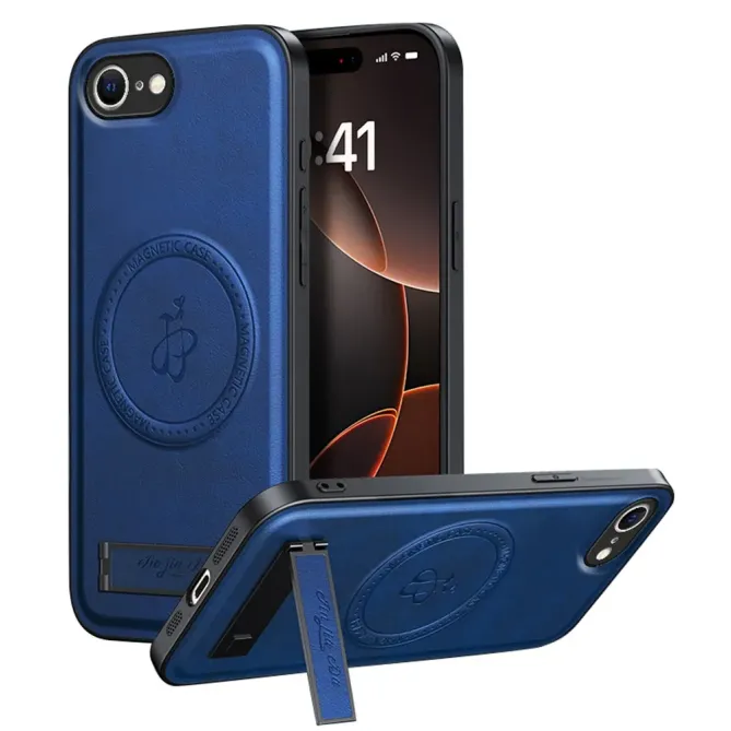 Coque iPhone 17e / 16e Effet Cuir avec Support | Laneberg