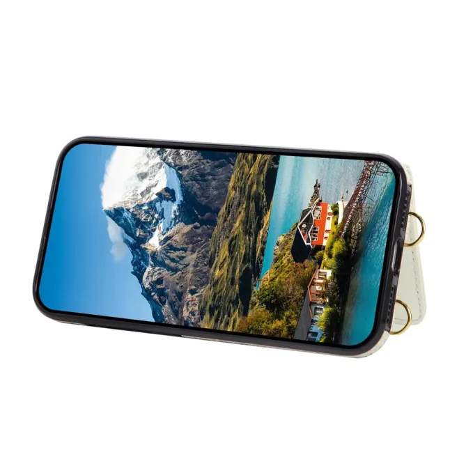 Coque iPhone 17e / 16e Portefeuille Bandoulière Matelassé