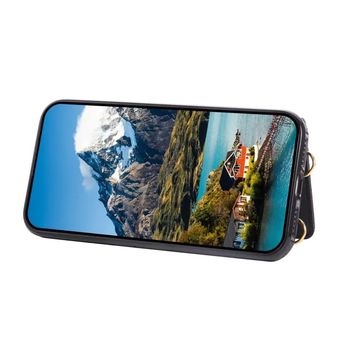 Coque iPhone 17e / 16e Portefeuille Bandoulière Matelassé