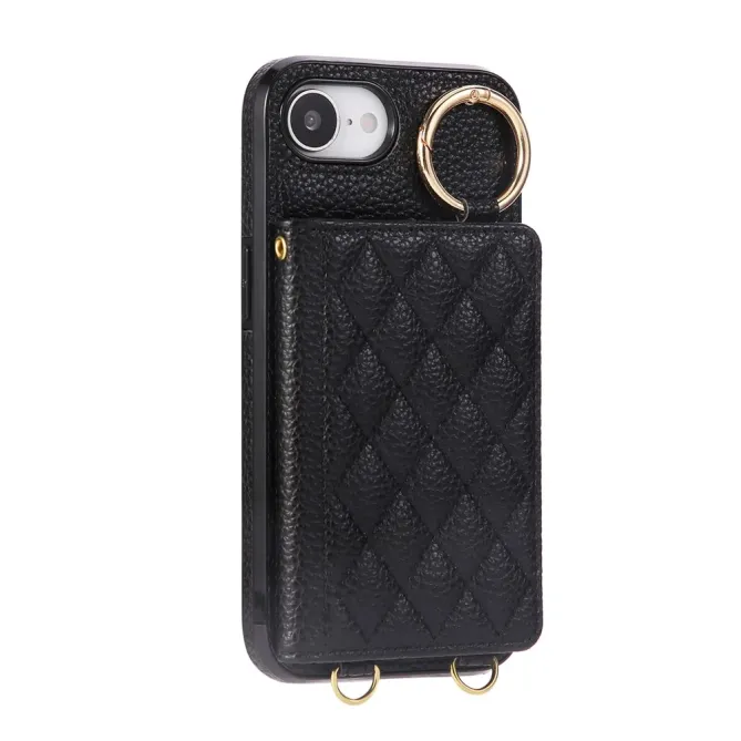 Coque iPhone 17e / 16e Portefeuille Bandoulière Matelassé