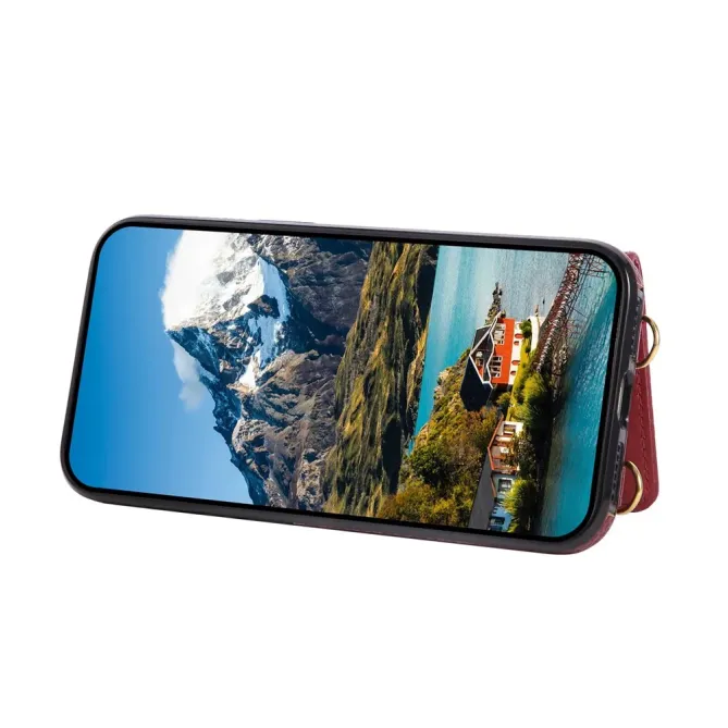 Coque iPhone 17e / 16e Portefeuille Bandoulière Matelassé