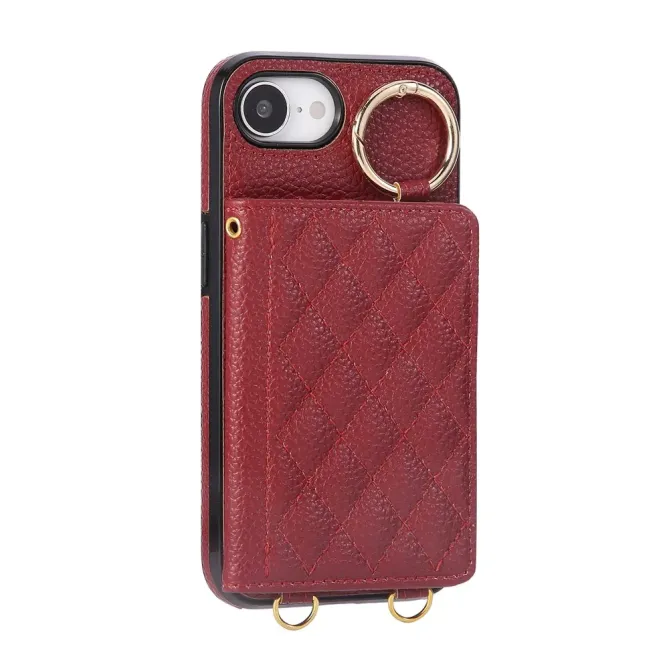 Coque iPhone 17e / 16e Portefeuille Bandoulière Matelassé