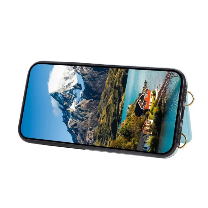 Coque iPhone 17e / 16e Portefeuille Bandoulière Matelassé