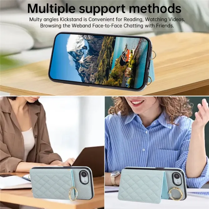 Coque iPhone 17e / 16e Portefeuille Bandoulière Matelassé