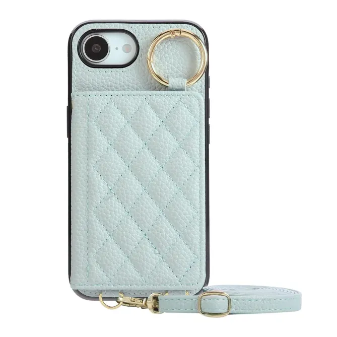 Coque iPhone 17e / 16e Portefeuille Bandoulière Matelassé