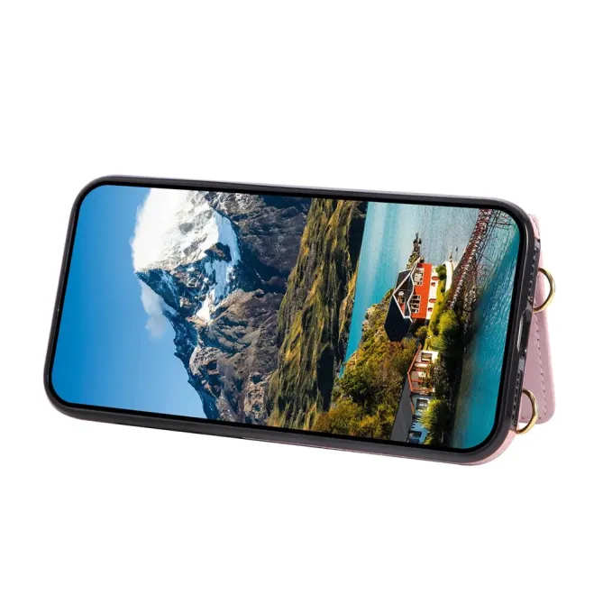 Coque iPhone 17e / 16e Portefeuille Bandoulière Matelassé