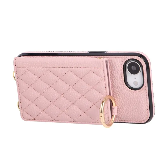 Coque iPhone 17e / 16e Portefeuille Bandoulière Matelassé