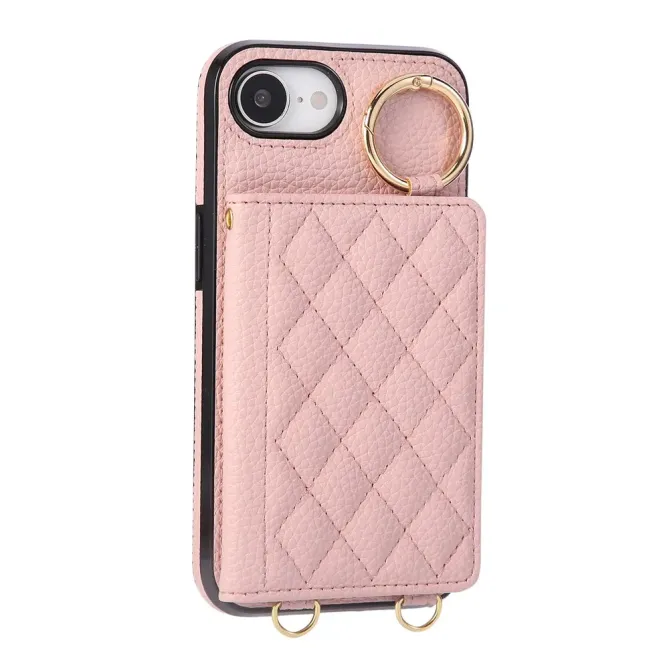 Coque iPhone 17e / 16e Portefeuille Bandoulière Matelassé