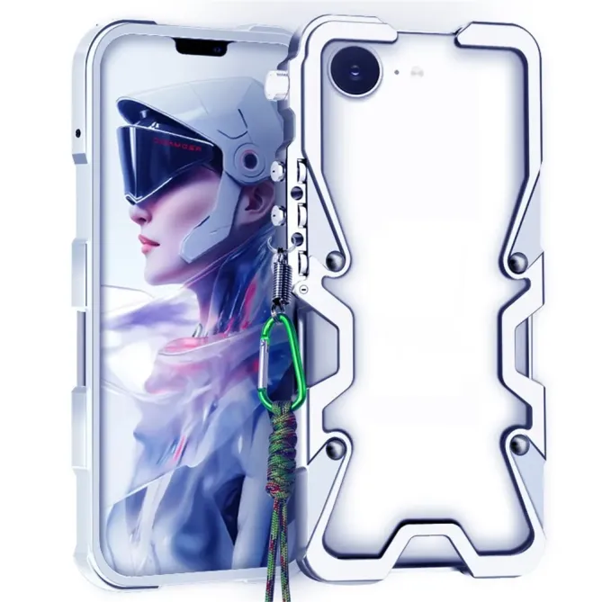 Coque iPhone 17e / 16e Bumper Mechanical Arm en Alliage d'Aluminium