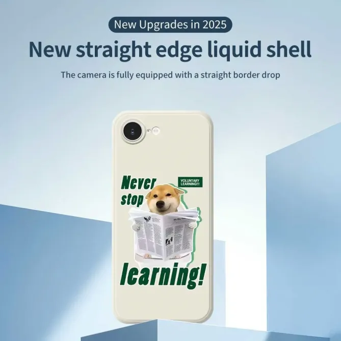 Coque iPhone 17e / 16e Dog Learning à Bords Droits