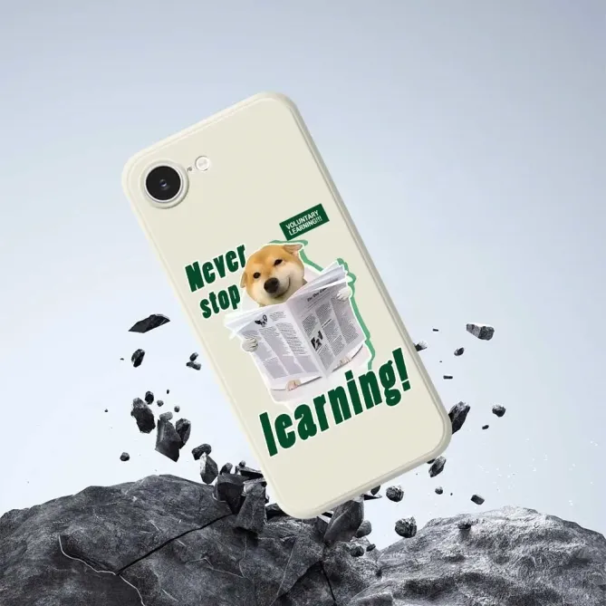Coque iPhone 17e / 16e Dog Learning à Bords Droits