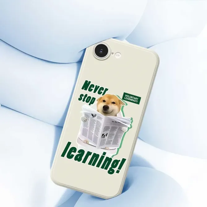 Coque iPhone 17e / 16e Dog Learning à Bords Droits