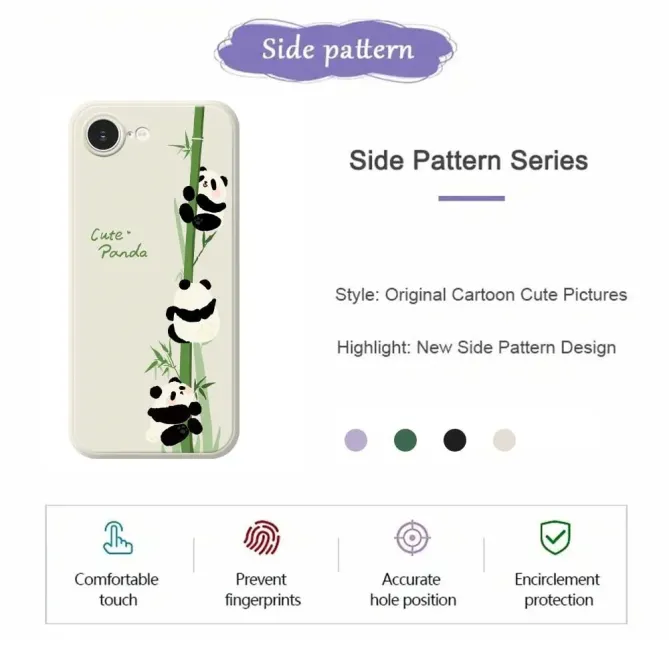 Coque iPhone 17e / 16e Cute Panda et Bambou