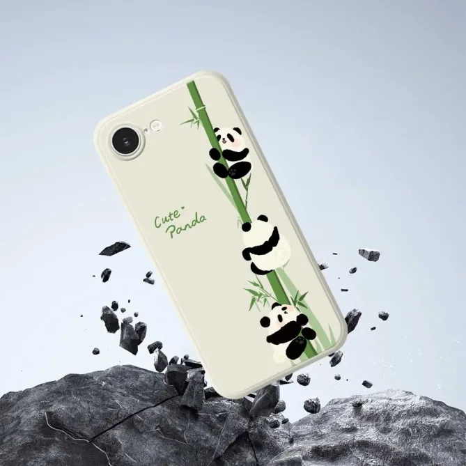Coque iPhone 17e / 16e Cute Panda et Bambou
