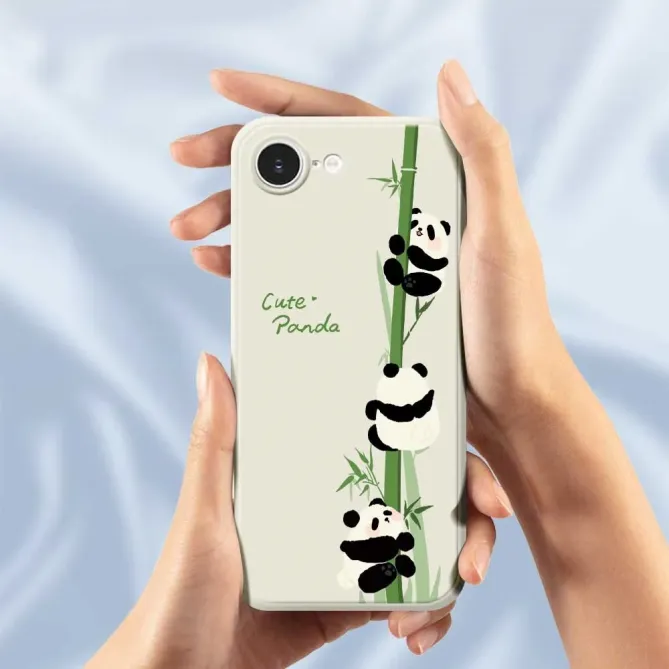 Coque iPhone 17e / 16e Cute Panda et Bambou