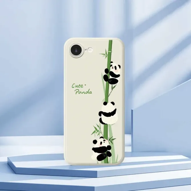 Coque iPhone 17e / 16e Cute Panda et Bambou