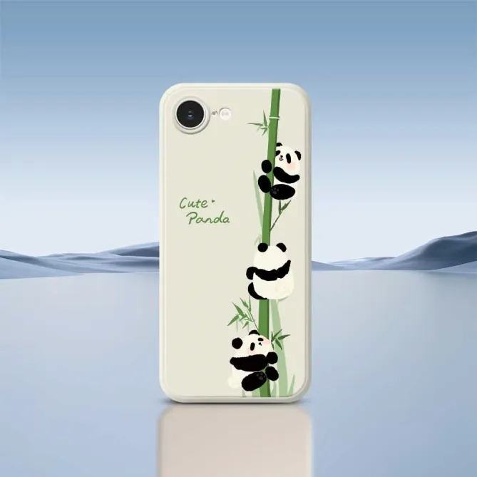 Coque iPhone 17e / 16e Cute Panda et Bambou