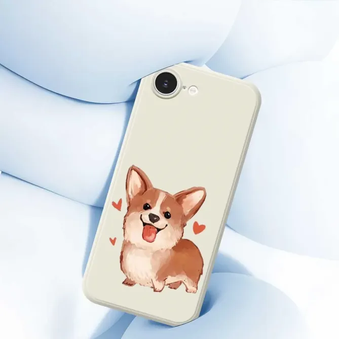 Coque iPhone 17e / 16e Lovely Corgi Illustration