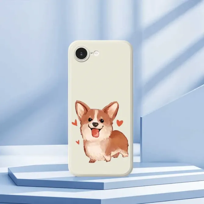 Coque iPhone 17e / 16e Lovely Corgi Illustration