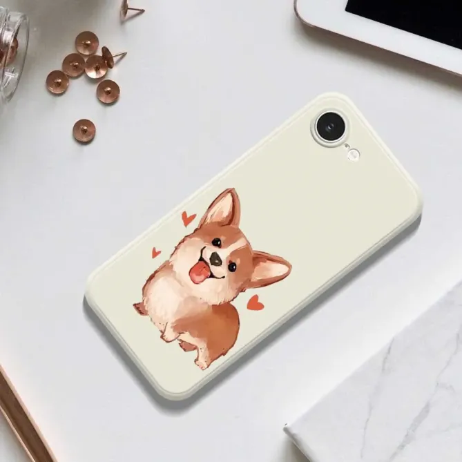 Coque iPhone 17e / 16e Lovely Corgi Illustration