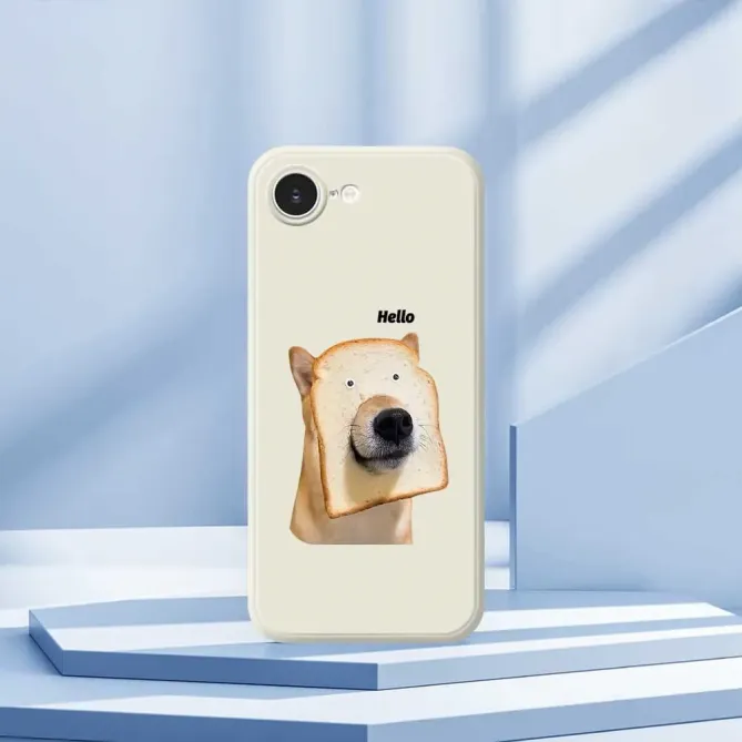 Coque iPhone 17e / 16e Hello Dog Bread Humoristique