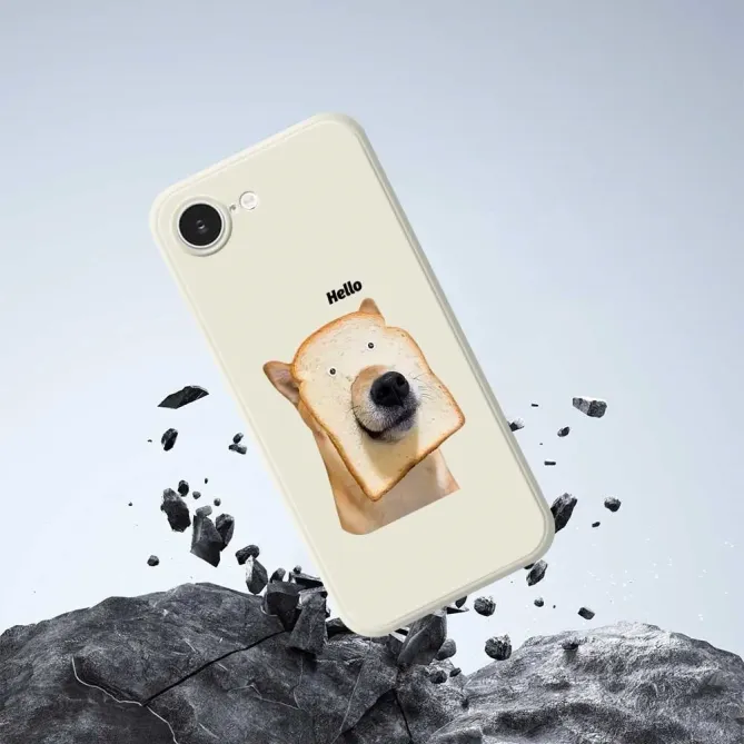 Coque iPhone 17e / 16e Hello Dog Bread Humoristique