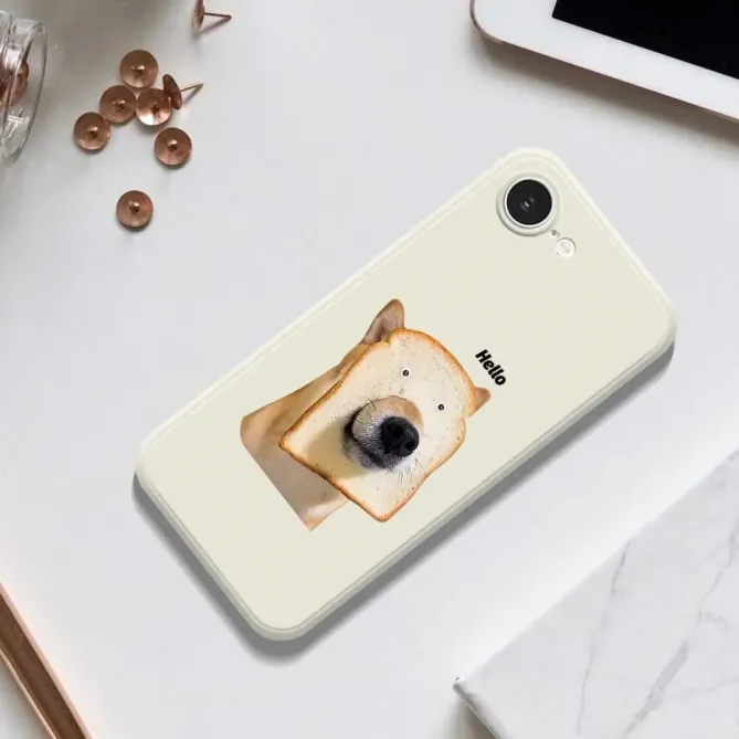 Coque iPhone 17e / 16e Hello Dog Bread Humoristique