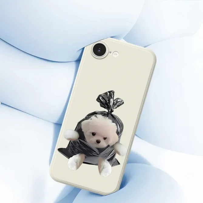 Coque iPhone 17e / 16e Puppy Trash Bag