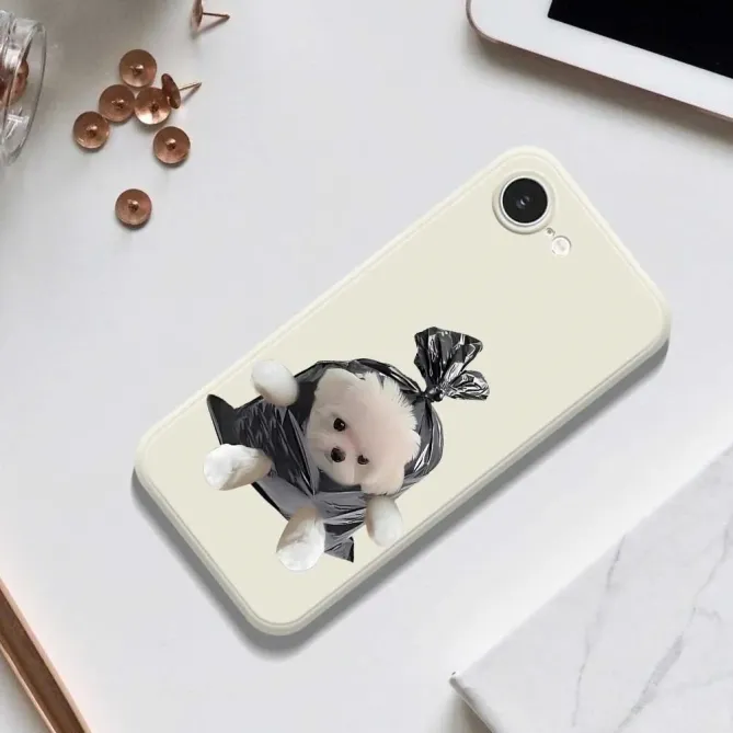 Coque iPhone 17e / 16e Puppy Trash Bag