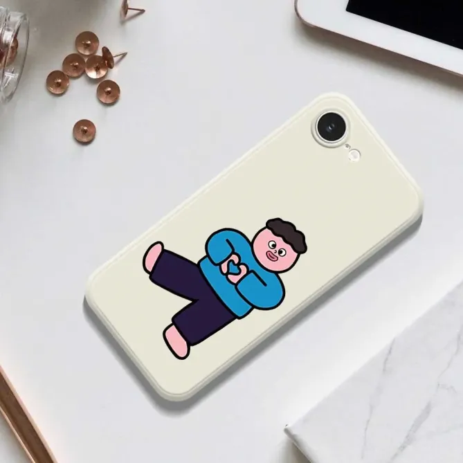 Coque iPhone 17e / 16e Heart Boy Illustration