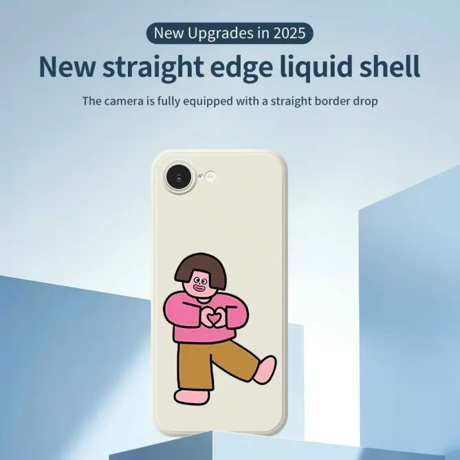 Coque iPhone 17e / 16e Silicone Love Girl à Bords Droits