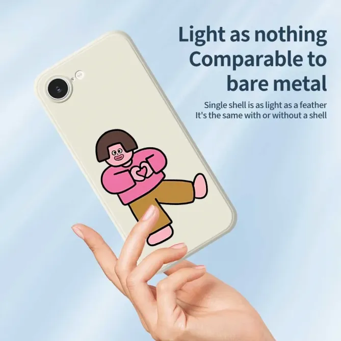 Coque iPhone 17e / 16e Silicone Love Girl à Bords Droits