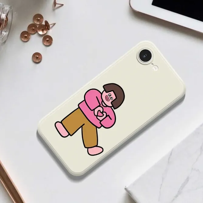 Coque iPhone 17e / 16e Silicone Love Girl à Bords Droits