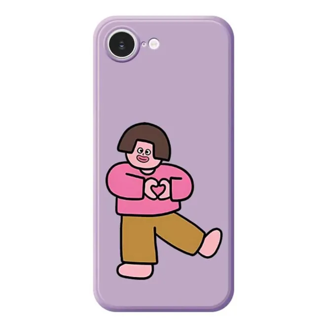 Coque iPhone 17e / 16e Silicone Love Girl à Bords Droits