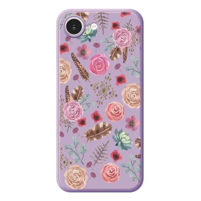 Coque iPhone 17e / 16e Boho Aquarelle Fleurs et Plumes