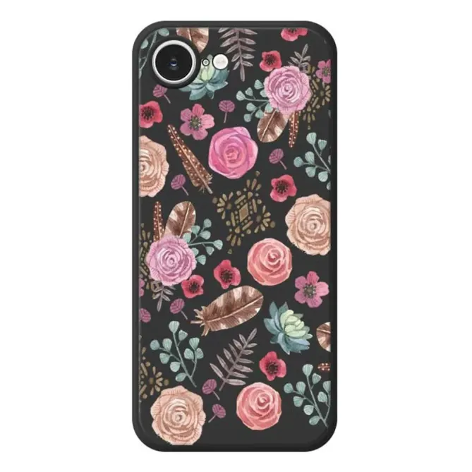 Coque iPhone 17e / 16e Boho Aquarelle Fleurs et Plumes