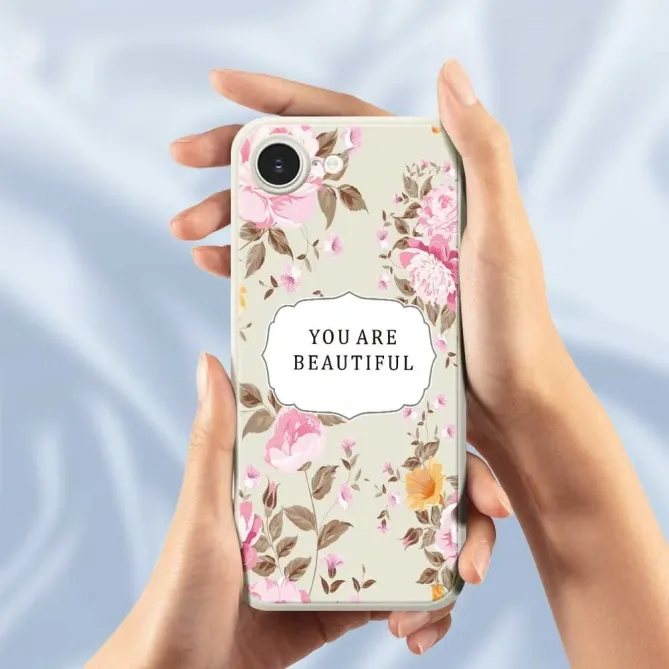 Coque iPhone 17e / 16e Floral Inspiring Quote