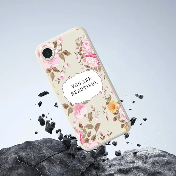 Coque iPhone 17e / 16e Floral Inspiring Quote