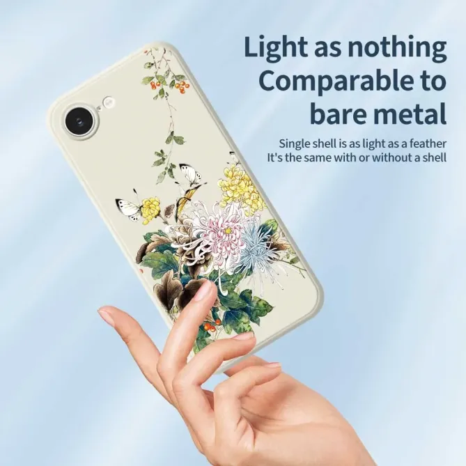Coque iPhone 17e / 16e Chrysanthèmes & Papillons (Artistic Series)