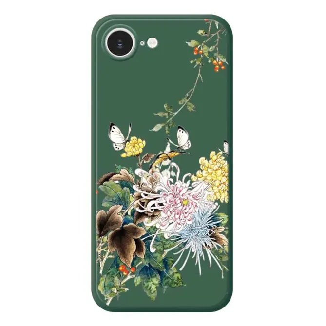 Coque iPhone 17e / 16e Chrysanthèmes & Papillons (Artistic Series)