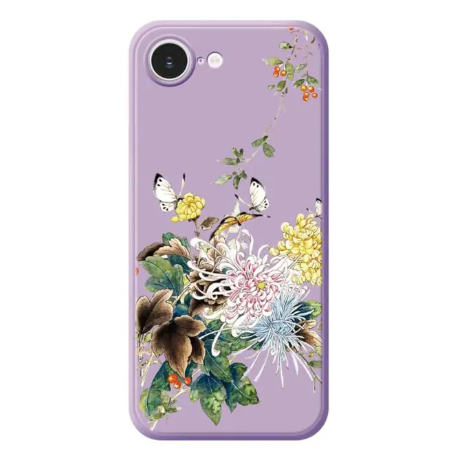 Coque iPhone 17e / 16e Chrysanthèmes & Papillons (Artistic Series)