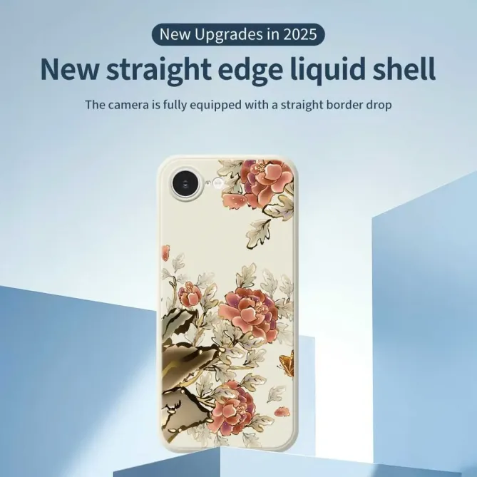 Coque iPhone 17e / 16e Peonies & Butterfly Print artistique