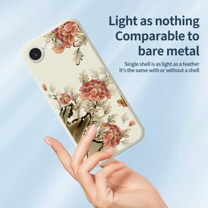 Coque iPhone 17e / 16e Peonies & Butterfly Print artistique