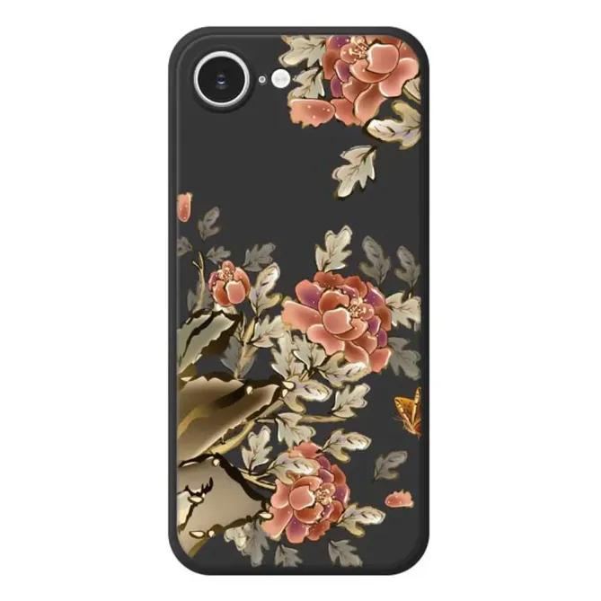 Coque iPhone 17e / 16e Peonies & Butterfly Print artistique