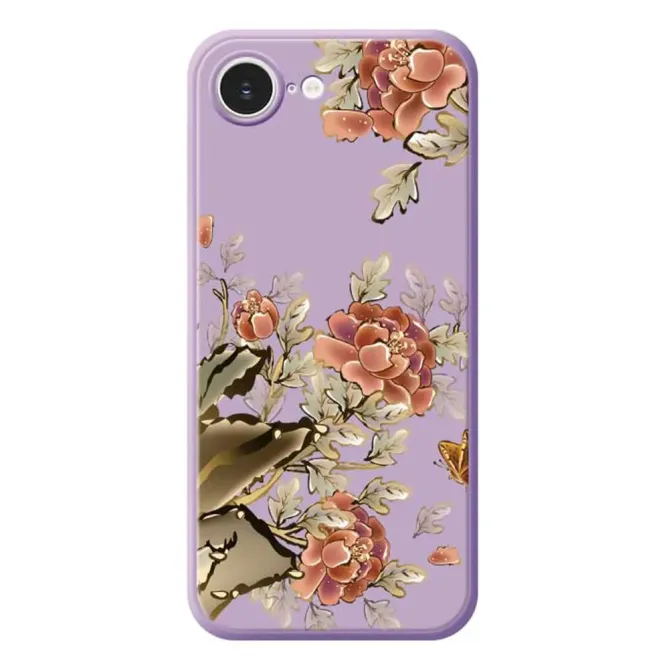 Coque iPhone 17e / 16e Peonies & Butterfly Print artistique