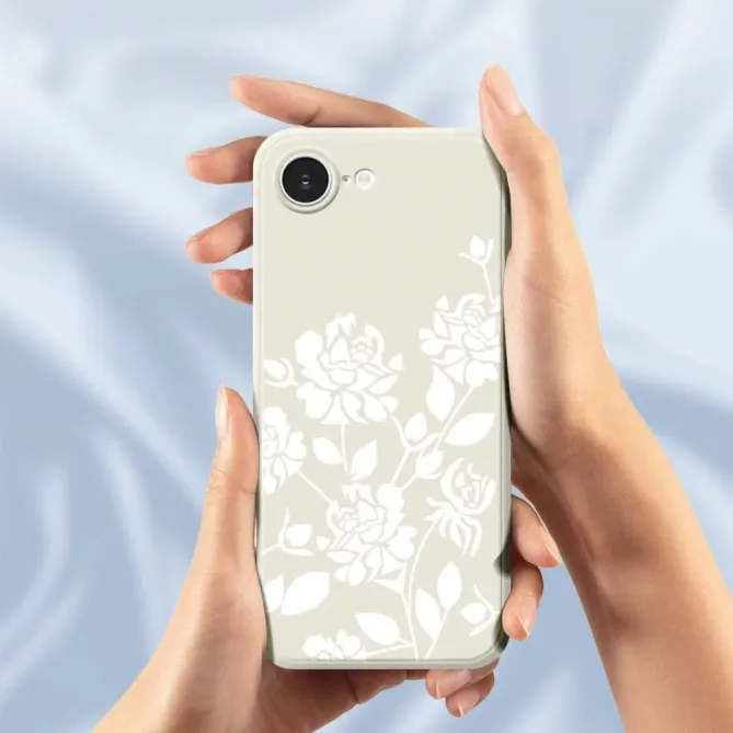 Coque iPhone 17e / 16e Fleurs Blanches Silhouettes